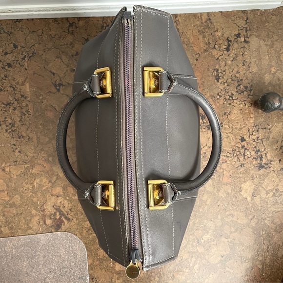 Vintage Loewe Gray Leather Top Handle Purse w/ COA - made in Spain 🇪🇸 - Picture 6 of 16